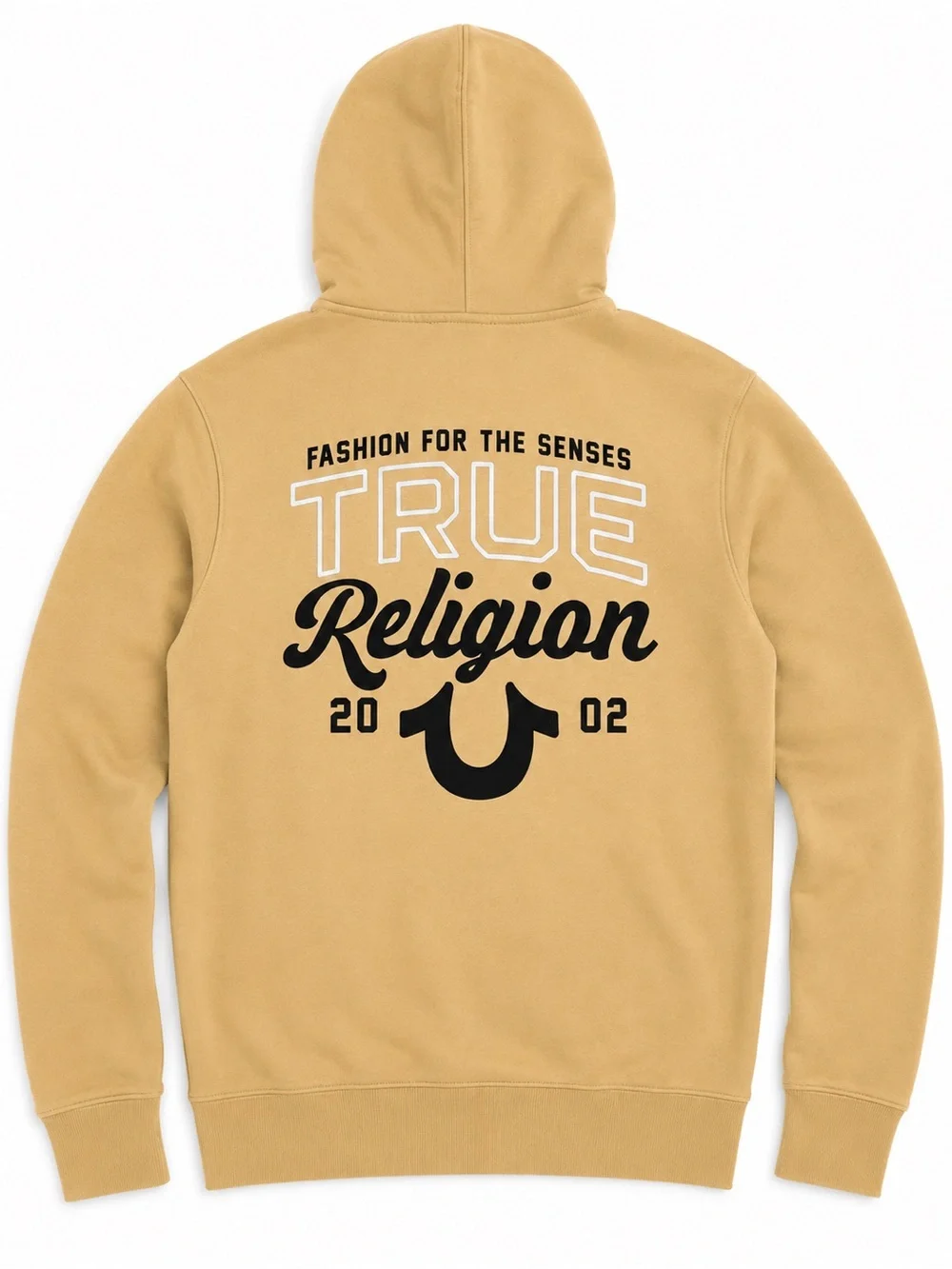 True Religion Mustard Zip-Up Hoodie with Logo Tag